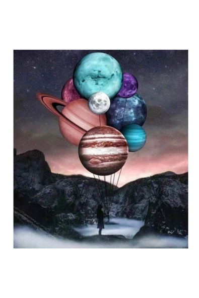 Canvas Evrenin Sırrı Sayılarla Boyama Seti  Kasnaklı 90 x 110 cm ürün görseli 1