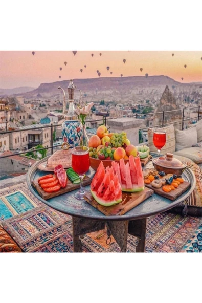 Canvas Kapadokyada Bir Gün Sayılarla Boyama Seti Kasnaklı 50 X 65 Cm ürün görseli 1