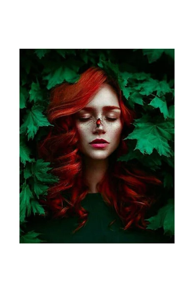 Canvas Yaprak Güzeli Sayılarla Boyama Seti Kasnaklı 50 X 65 Cm ürün görseli 1