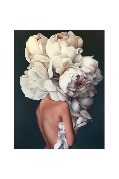 Canvas Çiçek Kadın 3 Sayılarla Boyama Seti  Kasnaklı 70 x 90 cm ürün görseli