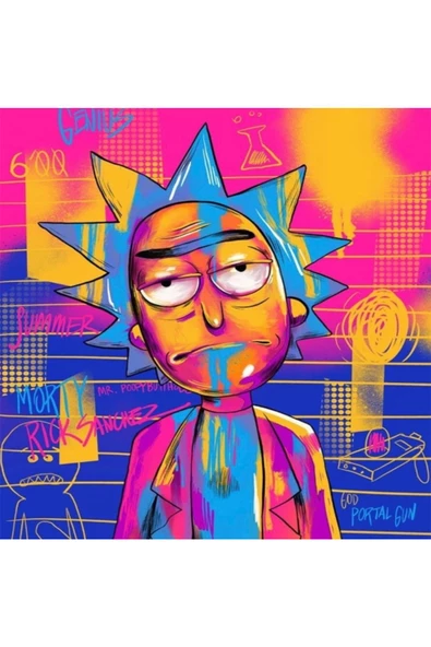 Canvas Renkli Rick Sayılarla Boyama Seti   Kasnaklı 90 x 110 cm