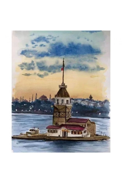 Canvas Kız Kulesi 3 Sayılarla Boyama Seti Rulo ürün görseli 1