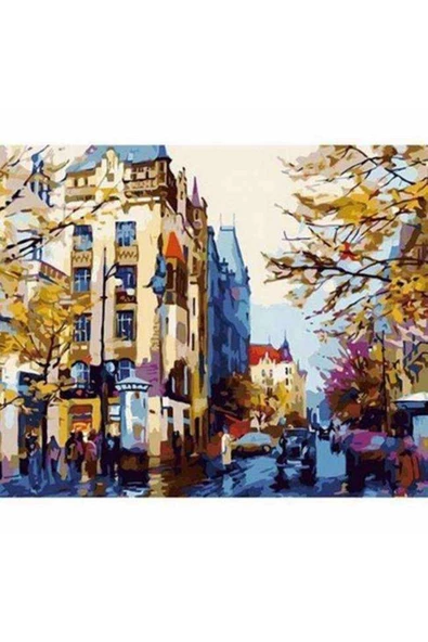 Canvas Sokak Telaşı Sayılarla Boyama Seti Kasnaklı 50 X 65 Cm ürün görseli 1