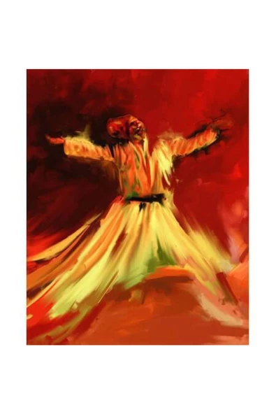 Canvas Mevlana 3 Sayılarla Boyama Seti Kasnaklı 50 X 65 Cm