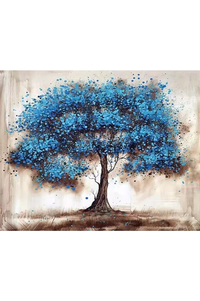 Canvas Mavi Ağaç Sayılarla Boyama Seti  Rulo ürün görseli 1