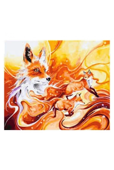 Canvas Tilki Sayılarla Boyama Seti Rulo ürün görseli 1