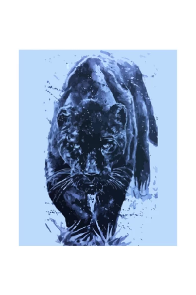 Canvas Siyah Kaplan Sayılarla Boyama Seti Kasnaklı 60 X 75 Cm ürün görseli 1