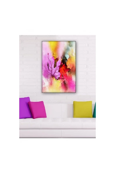 Kanvas Tablo Dekoratif Renkli Yaprak 50 x 70 cm