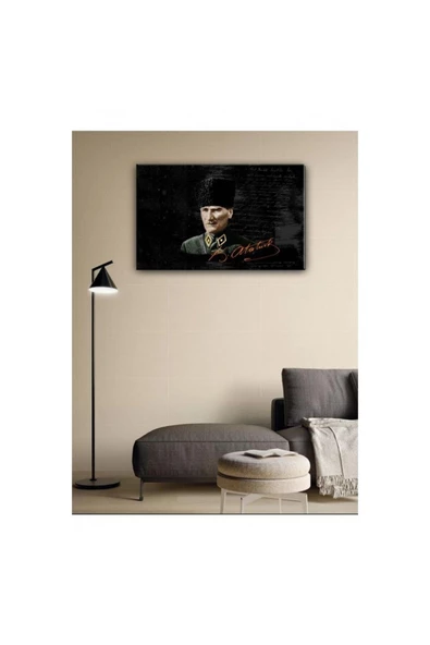 Kanvas Tablo Atatürk Led Işıklı 70 x 100 cm ürün görseli 1