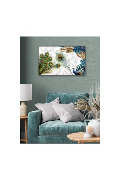 Kanvas Tablo Dekoratif Tavuskuşu 35 x 50 cm ürün görseli 1