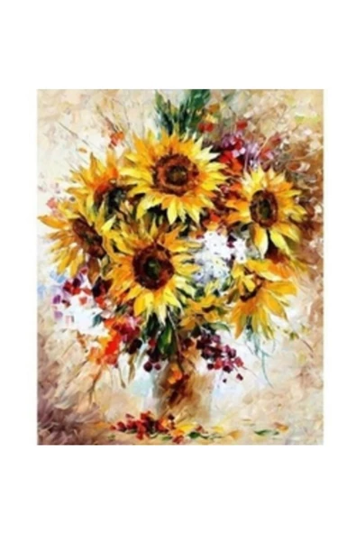 Canvas Ayçiçek Sayılarla Boyama Seti Rulo ürün görseli