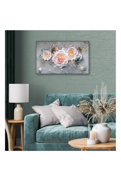Kanvas Tablo 3D Görünümlü Çiçek 70 x 100 cm