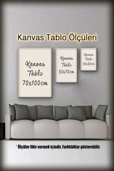 Led Işıklı Sarı Altın Oran kanvas tablo 50 x 35 - Resim 4