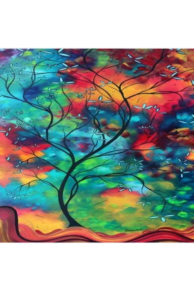 Canvas Renkli Ağaç Sayılarla Boyama Seti Kasnaklı 60 X 75 Cm ürün görseli 1