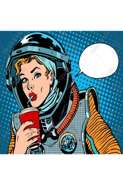 Canvas Popart Astronot Sayılarla Boyama Seti  Rulo ürün görseli 1