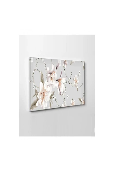 Kanvas Tablo Beyaz Çiçek (Yatak Odası Su) Led Işıklı ürün görseli 1