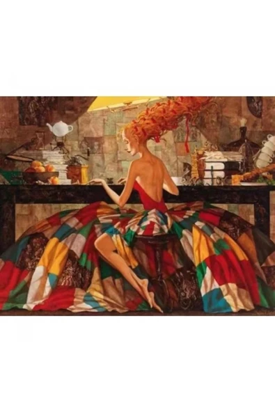 Canvas Renkli Kadın 3 Sayılarla Boyama Seti Rulo ürün görseli 1