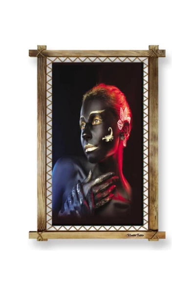 Kanvas Kadın Modern Düz Işıksız Rustik Tablo 96 x 56 cm - Resim 2