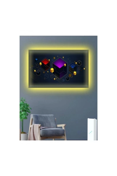 Defnada Kanvas Tablo 3d Dekoratif (hediyelik) Led Işıklı