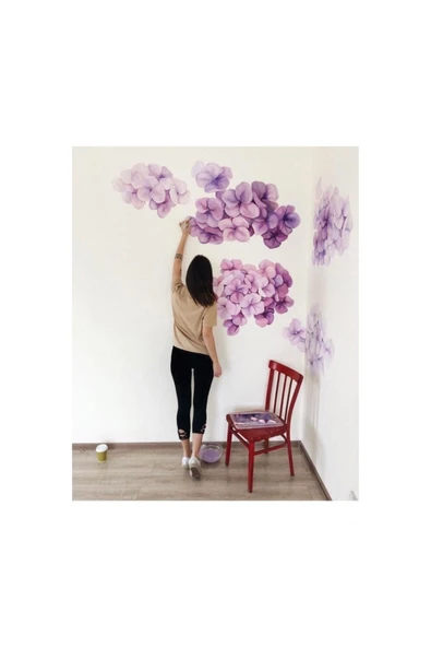 Canvas Asil Gül Renkli Sayılarla Boyama Seti Duvar Sticker Rulo 50 X 65 Cm - Resim 4