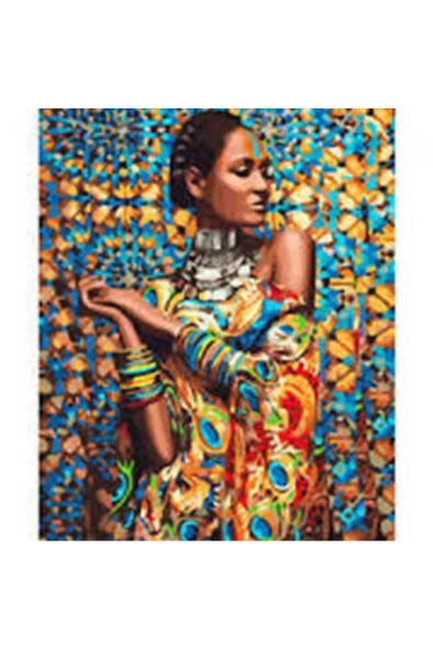 Canvas Afrikalı Güzel 2 Sayılarla Boyama Seti Rulo - 1