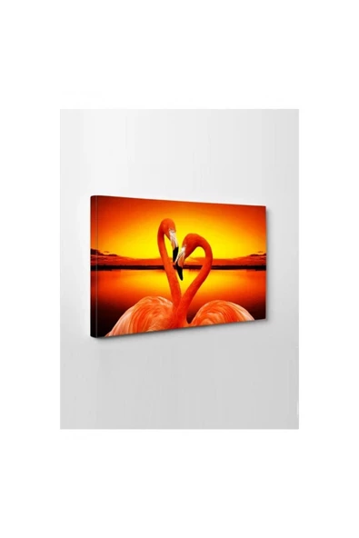 Kanvas Tablo Flamingo (HARİKA BİR HEDİYELİK) Led Işıklı