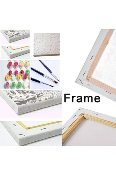 Canvas Kosan Atlar Sayılarla Boyama Seti Kasnaklı 50x65 Cm - 2