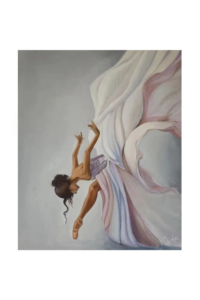 Canvas Beyaz Kuğu Balerin Sayılarla Boyama Seti  Kasnaklı 40 x 50 cm ürün görseli 1