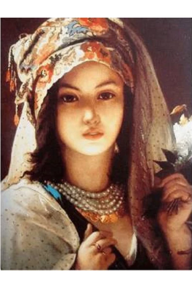 Canvas Türkmenkızı Sayılarla Boyama Seti   Kasnaklı 50 x 65 cm ürün görseli 1