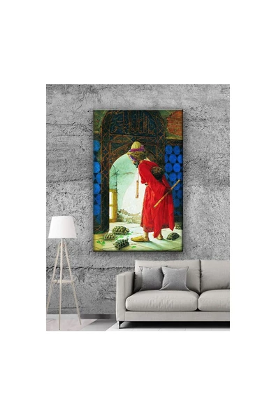 Kanvas Tablo Dünyaca Ünlü Kaplumbağa Terbiyecisi Led Işıklı - 70 x 100 cm ürün görseli 1