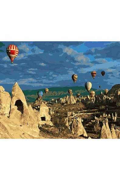 Canvas Peri Bacaları Ve Balon Sayılarla Boyama Seti Kasnaklı 50x65 Cm - 1