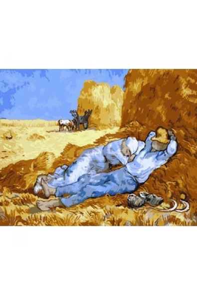 Canvas Öğle Uykusu Sayılarla Boyama Seti  Kasnaklı 100 x 140 cm ürün görseli 1