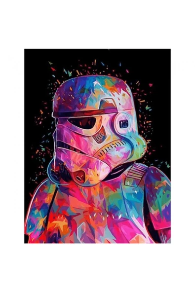 Canvas Starwars Klon Asker Sayılarla Boyama Seti  Kasnaklı 100 x 140 cm ürün görseli 1