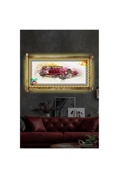 Kanvas Antika Led Işıklı Rustik Tablo 96 x 66 cm - Resim 2