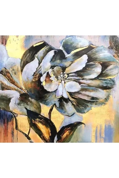 Canvas Çiçeğin Hikayesi Sayılarla Boyama Seti  Kasnaklı 40 x 50 cm ürün görseli 1