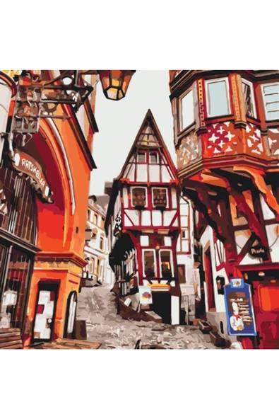 Canvas Düşsokağı Sayılarla Boyama Seti   Kasnaklı 100 x 140 cm ürün görseli 1