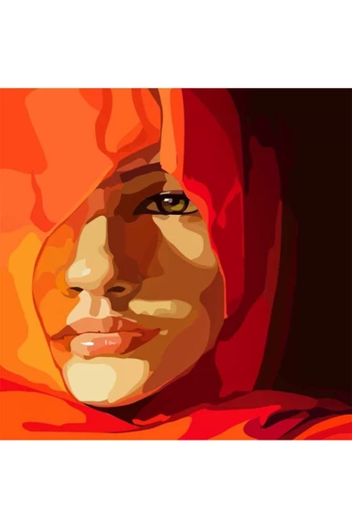 Canvas Hakikat Güzeli Sayılarla Boyama Seti  Kasnaklı 60 x 75 cm ürün görseli 1