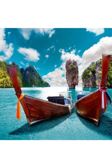 Canvas James Bond Adası Sayılarla Boyama Seti   Kasnaklı 70 x 90 cm ürün görseli 1