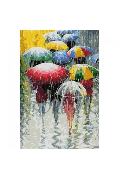 Canvas Yağmur Telaşı Sayılarla Boyama Seti Rulo ürün görseli 1