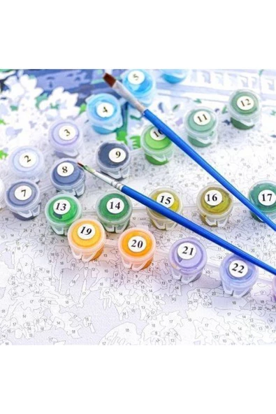 Canvas Pariste Aşk Sayılarla Boyama Seti Rulo 70 X 90 Cm - Resim 3