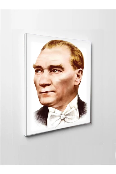 Led Işıklı Atatürk Şık Hediyelik Kanvas Tablo - Resim 3
