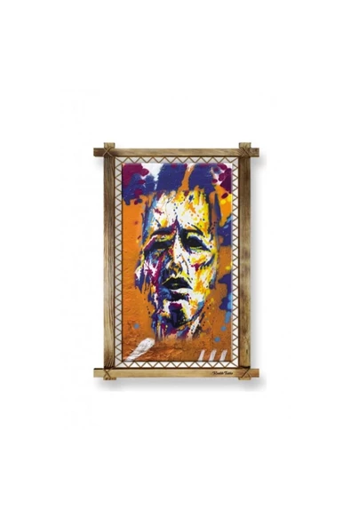 Defnada Kanvas Soyut Led Işıklı Rustik Tablo ürün görseli 1