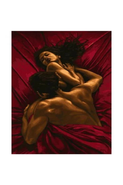 Canvas Kırmızı Aşk Sayılarla Boyama Seti Rulo ürün görseli 1