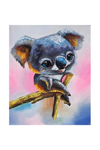 Canvas Koala Lili Sayılarla Boyama Seti  Kasnaklı 90 x 110 cm