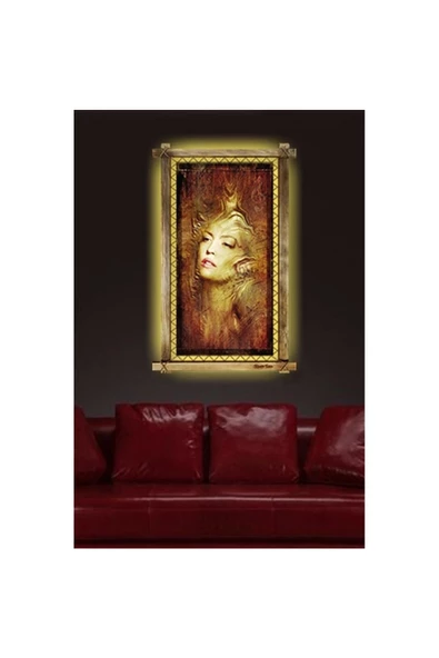 Kanvas Soyut Led Işıklı Rustik Tablo - Resim 2