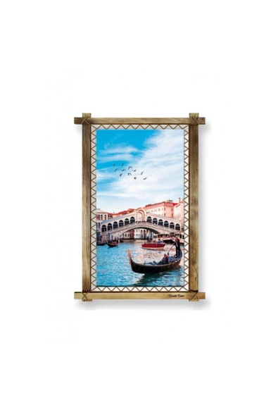 Kanvas Venedik Kayık Düz Işıksız Tablo 66 x 45 cm ürün görseli 1