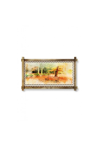 Kanvas Bank Led Işıklı Rustik Tablo 96 x 66 cm