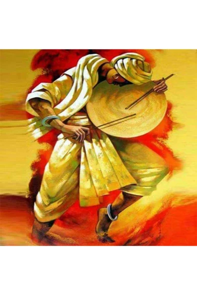 Canvas Dansı Ritmi Sayılarla Boyama Seti  Kasnaklı 40 x 50 cm ürün görseli 1