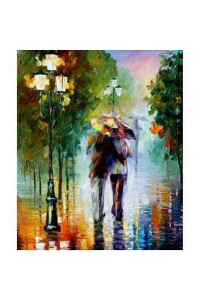 Canvas Kasımda Aşk Başkadır Sayılarla Boyama Seti  Kasnaklı 100 x 140 cm ürün görseli 1