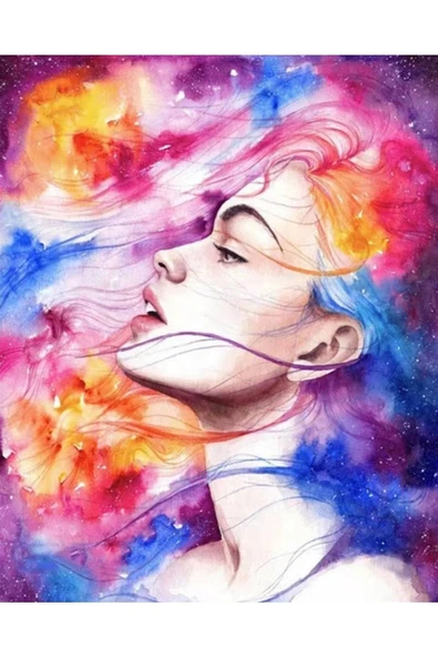 Canvas Özgürleşmiş Kadın Sayılarla Boyama Seti Kasnaklı 40 X 50 Cm ürün görseli 1